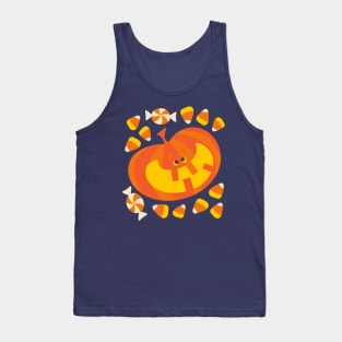 JOLLY JACK O' LANTERN Cute Funny Laughing Halloween Pumpkin with Candy - UnBlink Studio by Jackie Tahara Tank Top